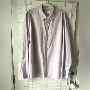 White and Purple Calvin Klein Men’s Dress Shirt